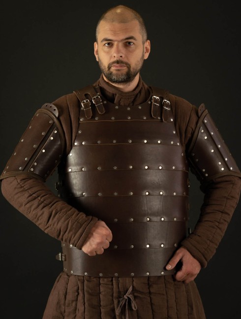 Leather brigantine kit in style of 14th century Armure de plaques