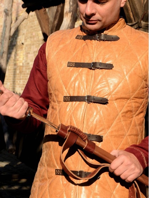 Leather sleeveless gambeson Gambison