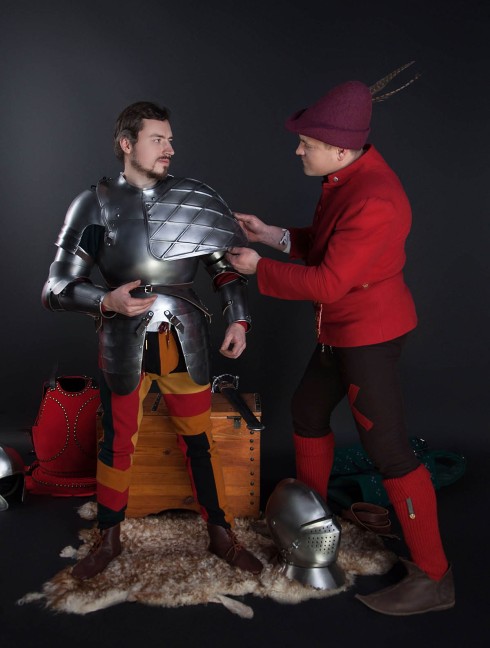 Full arm protection with pauldron, a part of the jousting knight armor, XVI century Plate armor