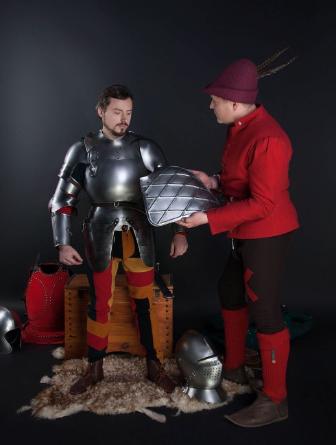 Full arm protection with pauldron, a part of the jousting knight armor, XVI century Plate armor
