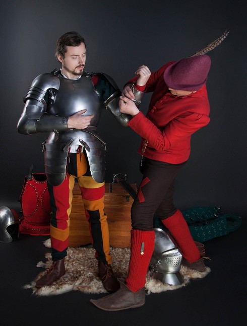 Full arm protection with pauldron, a part of the jousting knight armor, XVI century Plate armor