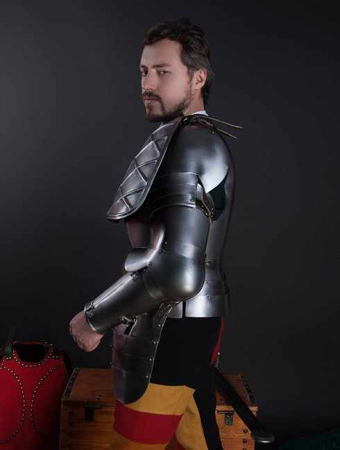 Full arm protection with pauldron, a part of the jousting knight armor, XVI century Plate armor