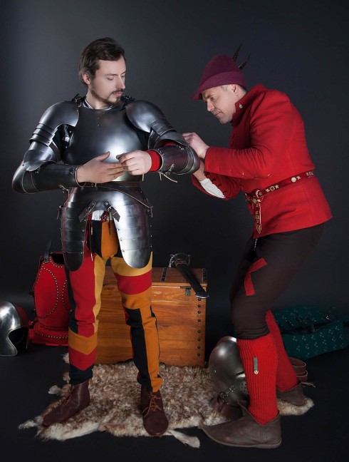 Full arm protection with pauldron, a part of the jousting knight armor, XVI century Plate armor