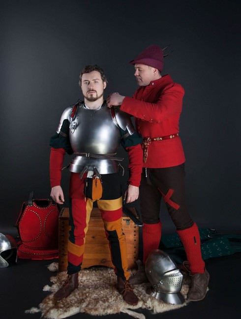 Full arm protection with pauldron, a part of the jousting knight armor, XVI century Plate armor