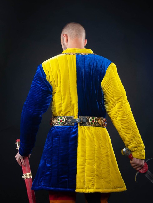 Velvet gambeson, quarter colored Gambeson