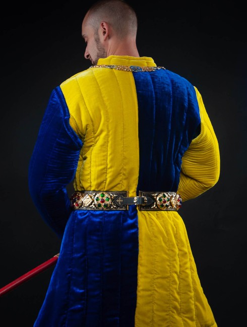 Velvet gambeson, quarter colored Gambeson