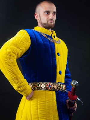 quarter colored velvet gambeson 