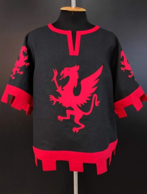Black and red knight tabard with griffins and crossbow Tabards