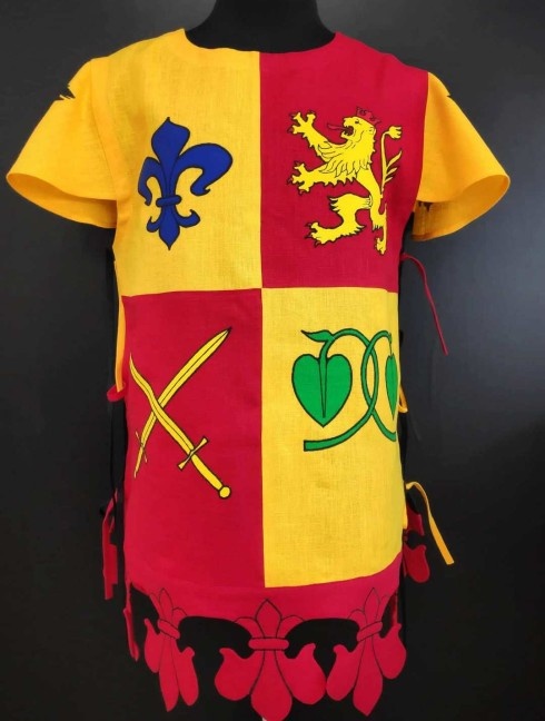 QUARTER COLORED TABARD WITH FIVE HERALDIC SYMBOLS Körper