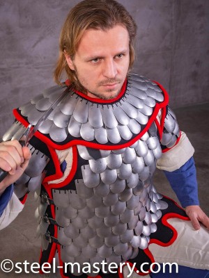 Scale pelerine, part of steel scale armor Scale body armour and plates