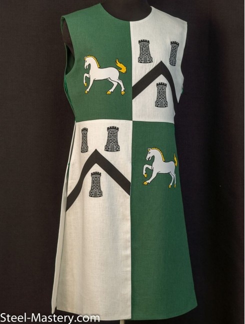 QUARTER COLORED TABARD WITH HORSES AND TOWERS Waffenröcke