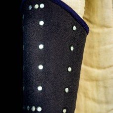 DARK BIUE WITH PURPLE WOOLEN MEDIEVAL BRACERS  image-1