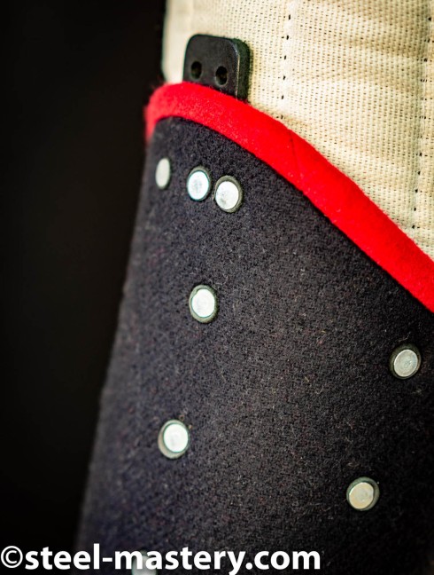  WOOLEN MEDIEVAL BRACER WITH BRIGHT RED ENGING