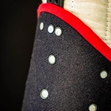 WOOLEN MEDIEVAL BRACER WITH BRIGHT RED ENGING image-1