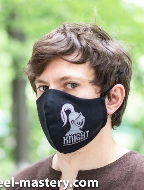 Decorative face mask with embroidery "Knight" Headwear