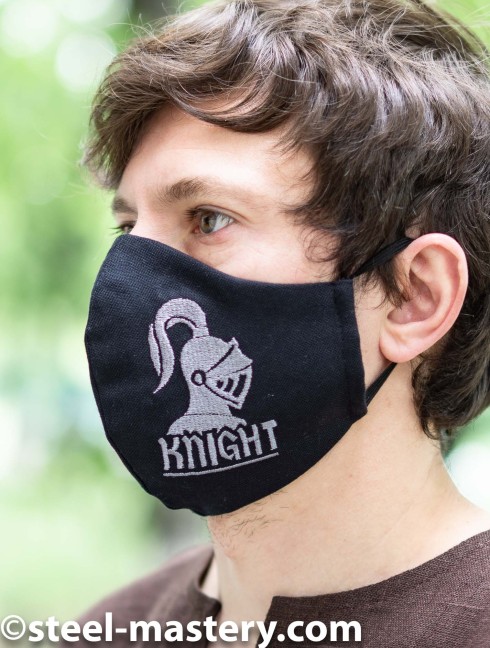 Decorative face mask with embroidery "Knight" Headwear