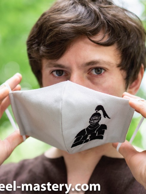 Decorative face mask with embroidery "Armor" Headwear
