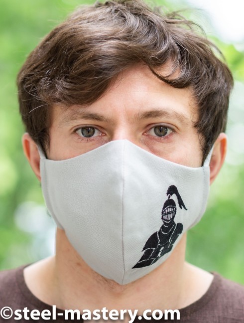 Decorative face mask with embroidery "Armor" Headwear