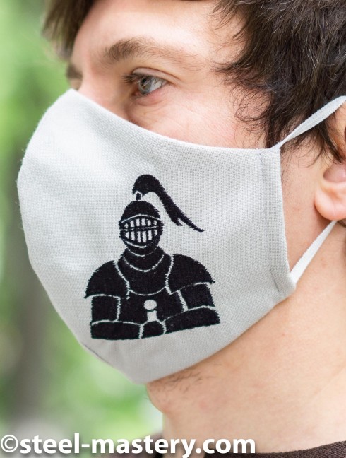 Decorative face mask with embroidery "Armor" Headwear