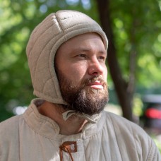 LINEN MEDIEVAL PADDED CAP  image-1