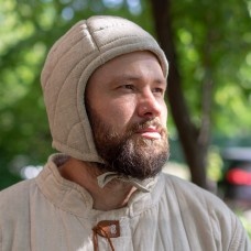 LINEN MEDIEVAL PADDED CAP  image-1