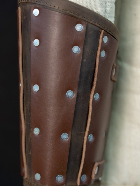 Leather brown medieval bracers