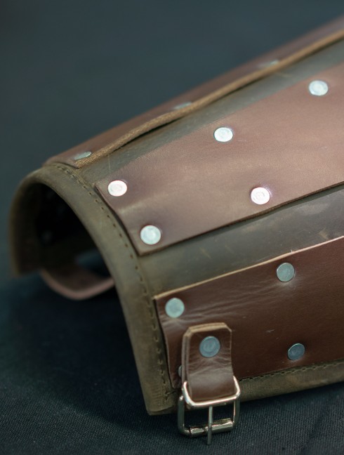 Leather brown medieval bracers