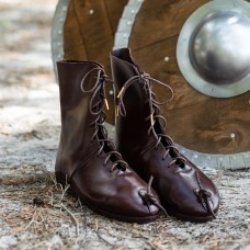 Medieval ankle boots with high lacing, 14th century image-1