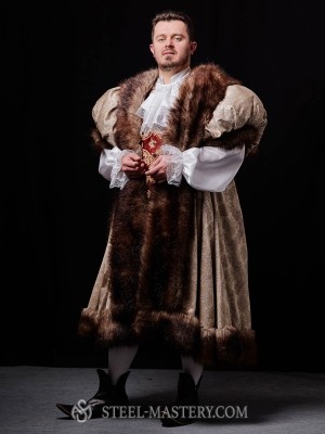 Royal king outfit with fur Costumi di fantasia per uomini