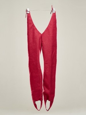LINEN CHAUSSES WITH FOOTSTRAPS  Versandfertig