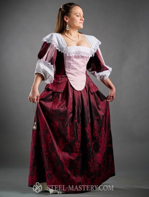 French Dress with Virago Sleeves, early XVIIth century  Anciennes catégories