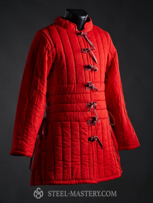Red women’s gambeson, L-size Ready padded armour