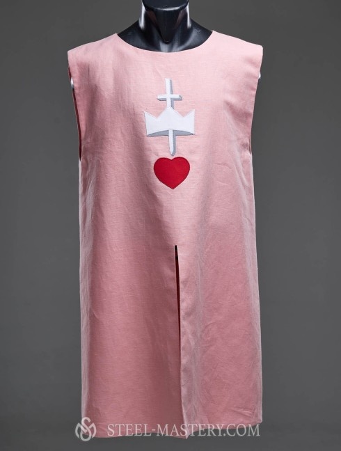 Knight linen tabard  with an crown, creas and red heart.  Alte Kategorien