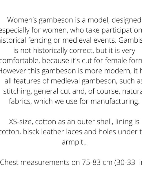 Women’s gambeson bright red, XS-size Armadura acolchada preparada