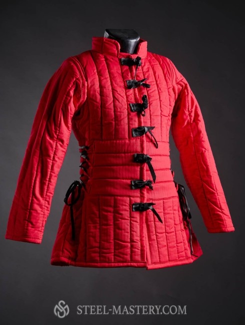 Women’s gambeson bright red, XS-size Armature imbottite pronte