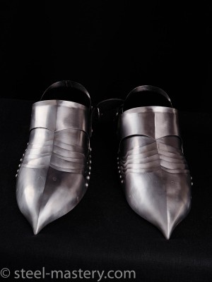 German gothic sabatons, stainless steel  Versandfertig