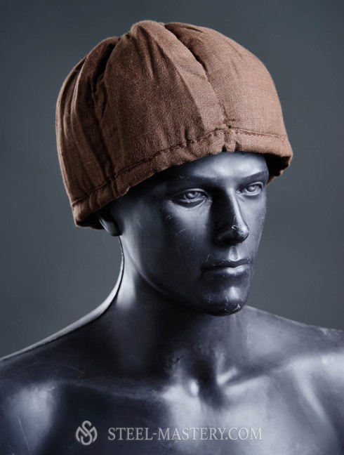Linen brown liner for helmet  Ready padded armour