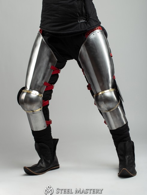 Full plate legs of the XIV-XV centuries, a part of Churburg style armor Corazza