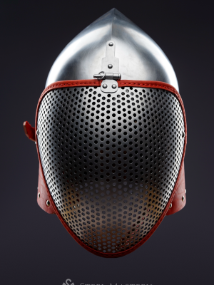 Fencing bascinet with a meshed visor for SCA/HEMA  Plattenrüstungen