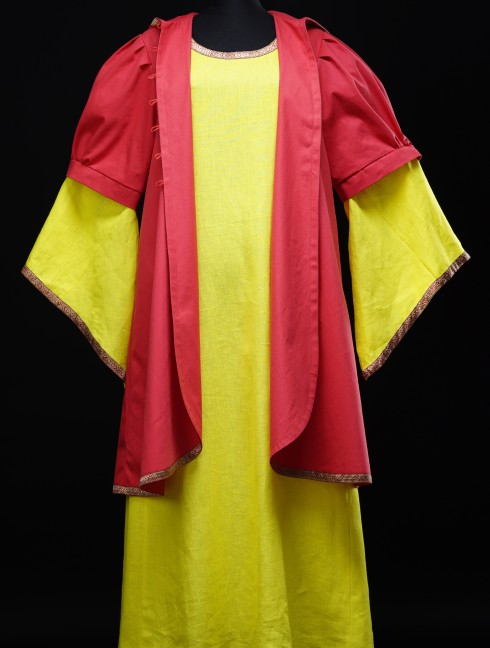Medieval costume with dress and coat Old categories