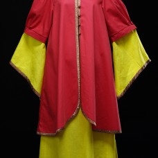 Medieval costume with dress and coat image-1