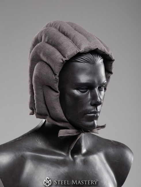 Padded grey cap for helmet Fertige Polsterrüstungen