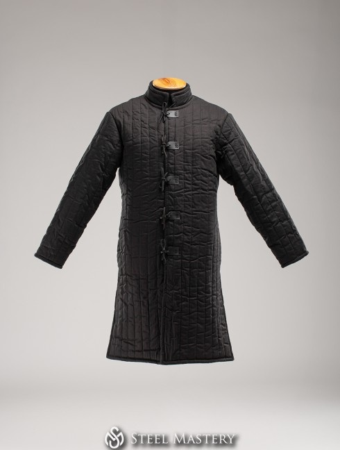 Black cotton long gambeson 2 XL  Armature imbottite pronte