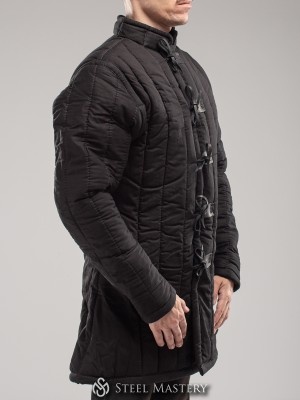 In stock black cotton gambeson S-M size 