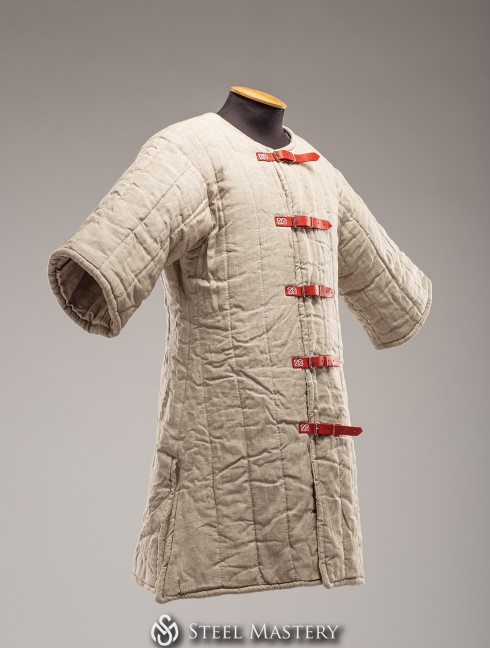 In stock linen uncolored gambeson VI-XIII century Armadura acolchada preparada