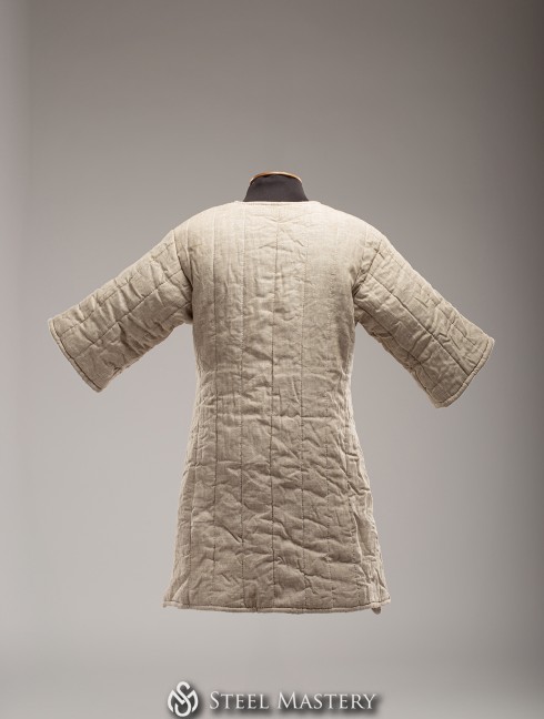 In stock linen uncolored gambeson VI-XIII century Armadura acolchada preparada