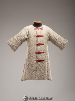 In stock linen uncolored gambeson VI-XIII century
