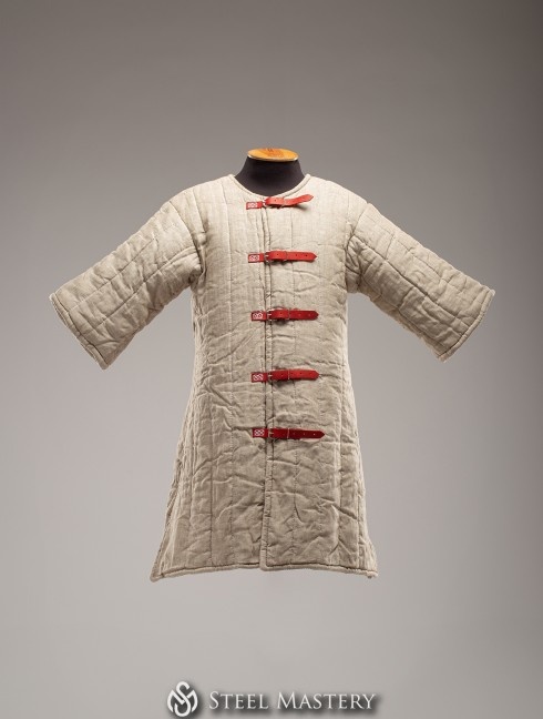 In stock linen uncolored gambeson VI-XIII century Armadura acolchada preparada