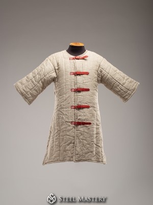 In stock linen uncolored gambeson VI-XIII century