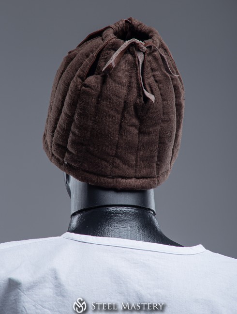 BROWN LINEN LINER FOR HELMET IN STOCK Armures gambisonnées prêtes-à-porter